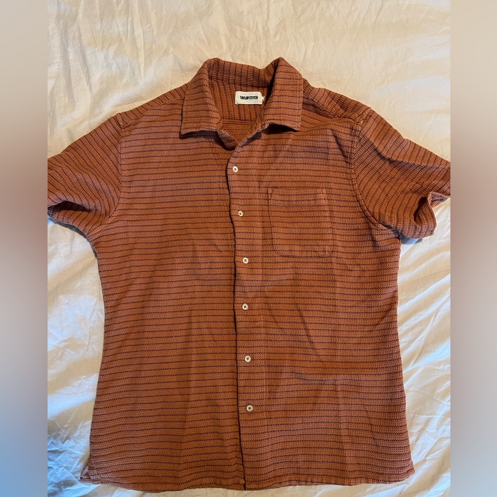 Taylor Stitch Rust Striped Casual Shirt